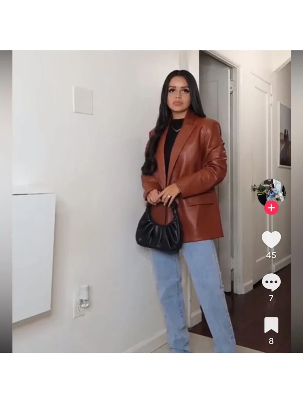 Zara Faux leather Oversized blazer - Picture 5 of 12